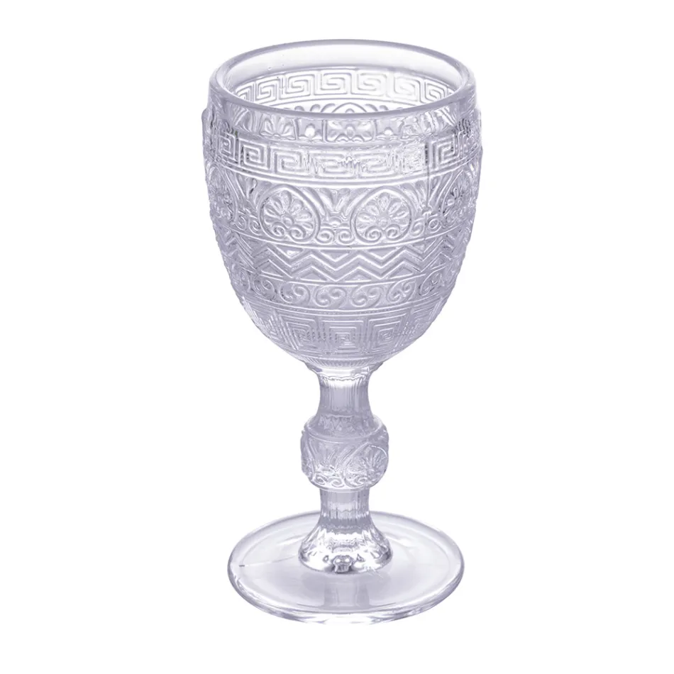 Juego de 12 Copas de 210 ml en Vidrio Coloreado y Trabajo en Relieve - Atardecer Viadurini