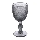 Juego de 12 Copas de 210 ml en Vidrio Coloreado y Trabajo en Relieve - Atardecer Viadurini