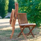 Juego de 2 sillas de jardín plegables en teca Viadurini