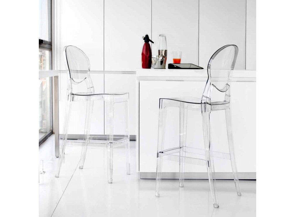 Conjunto de 2 taburetes modernos en elegante policarbonato transparente Bosa Viadurini