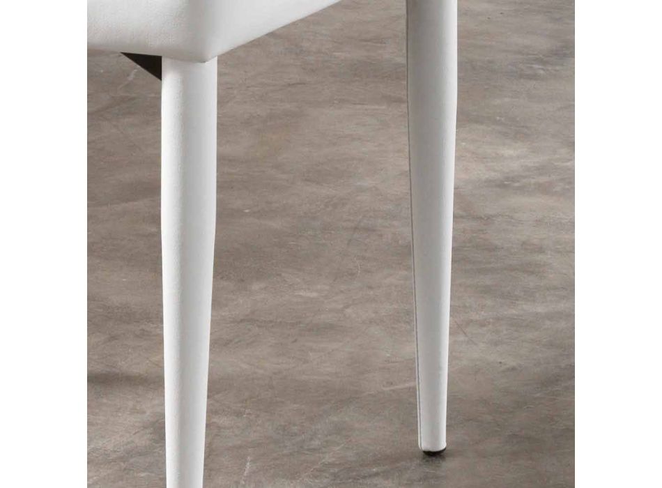 4 de septiembre sillas modernas en la imitación de cuero blanco o gris Ofelia Viadurini