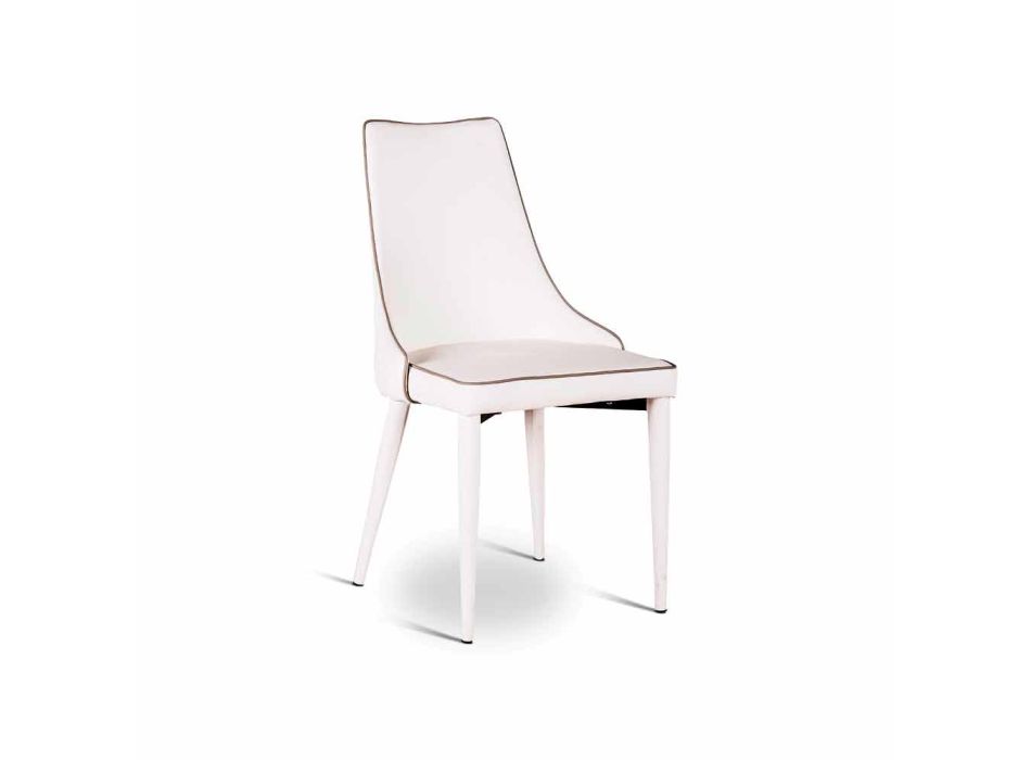 4 de septiembre sillas modernas en la imitación de cuero blanco o gris Ofelia Viadurini