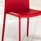 De septiembre de 4 sillas modernas de la alegría de la piel artificial, totalmente cubierto Viadurini