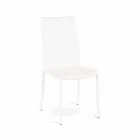 De septiembre de 4 sillas modernas de la alegría de la piel artificial, totalmente cubierto Viadurini