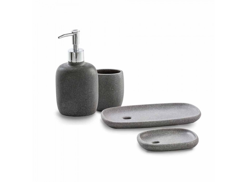 Conjunto de accesorios para soporte de baño en resina moderna Pratella. Viadurini
