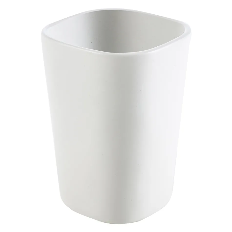 Carsoli moderno conjunto de accesorios de baño de cerámica y madera Viadurini