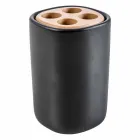 Carsoli moderno conjunto de accesorios de baño de cerámica y madera Viadurini