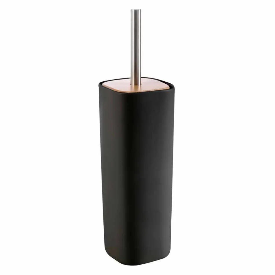 Carsoli moderno conjunto de accesorios de baño de cerámica y madera Viadurini