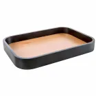 Carsoli moderno conjunto de accesorios de baño de cerámica y madera Viadurini