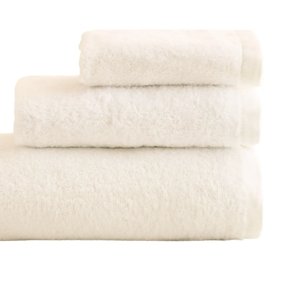 Juego de baño de 8 piezas en tejido de rizo de algodón puro, teñido en prenda, liso Viadurini