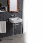 Set de baño con lavabo y espejo de la estructura de la creatividad delfín Viadurini