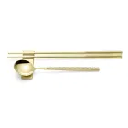 Set compuesto por cuchara de fruta, palillos y soporte para cubiertos con origami - Osaka Viadurini