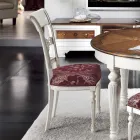 Juego de 4 sillas blancas de madera laminada y tela, fabricadas en Italia - Alite Viadurini