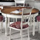 Juego de 4 sillas blancas de madera laminada y tela, fabricadas en Italia - Alite Viadurini