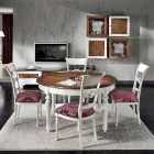 Juego de 4 sillas blancas de madera laminada y tela, fabricadas en Italia - Alite Viadurini