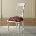 Juego de 4 sillas blancas de madera laminada y tela, fabricadas en Italia - Alite Viadurini