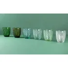 Juego de 12 vasos de 325 ml en pasta de vidrio coloreada - Castello Viadurini