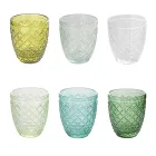 Juego de 12 vasos de 325 ml en pasta de vidrio coloreada - Castello Viadurini