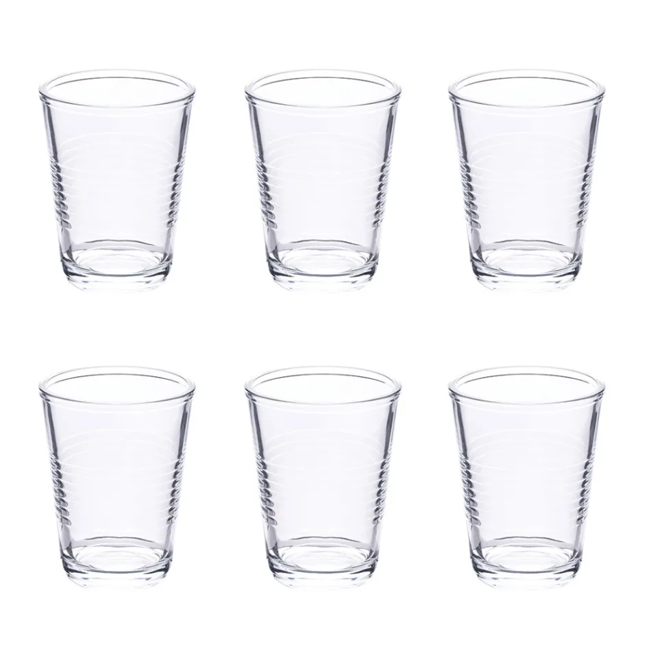 Juego de 12 vasos de agua de 270 ml en vidrio artesanal - Taza Viadurini