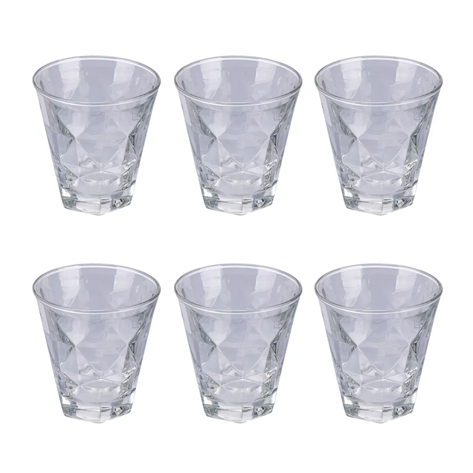 Juego de 12 Vasos de Agua de 280 ml en Vidrio Artesanal - Taza Viadurini
