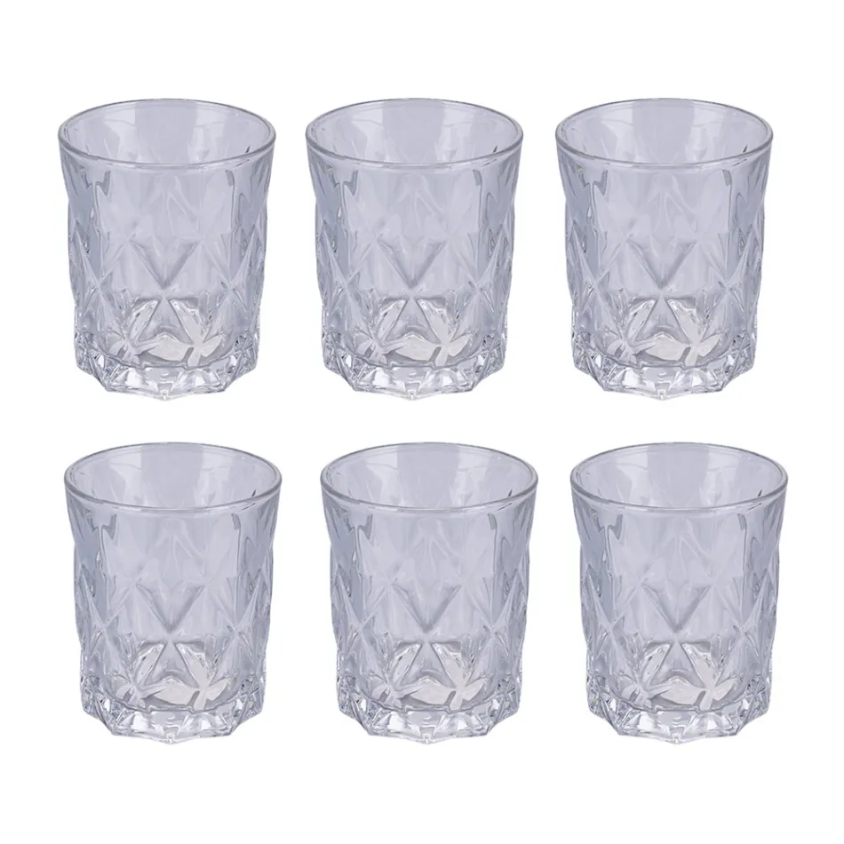 Juego de 12 Vasos de Agua de 300 ml en Vidrio Artesanal - Taza Viadurini