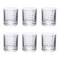 Set de 12 Vasos de Agua de 400 ml en Vidrio con Adornos de Diamantes - Wisky