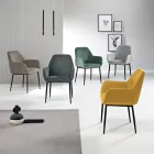 Juego de 2 sillones tapizados en tela colorida y estructura metálica - Valeria Viadurini