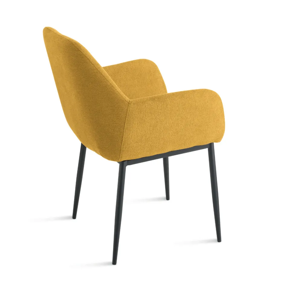 Juego de 2 sillones tapizados en tela colorida y estructura metálica - Valeria Viadurini