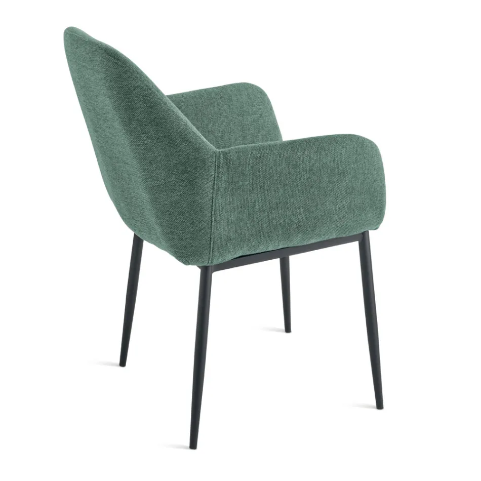 Juego de 2 sillones tapizados en tela colorida y estructura metálica - Valeria Viadurini