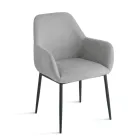 Juego de 2 sillones tapizados en tela colorida y estructura metálica - Valeria Viadurini