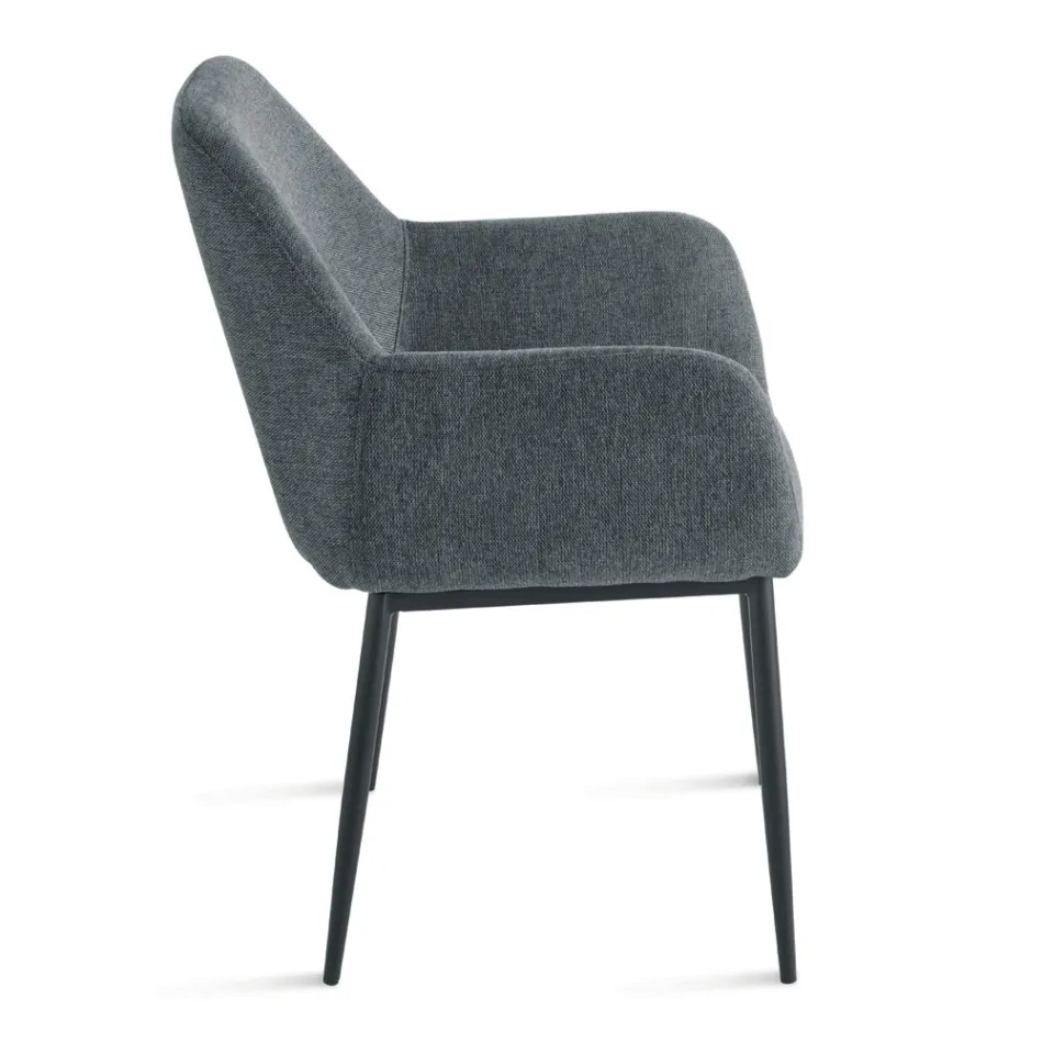 Juego de 2 sillones tapizados en tela colorida y estructura metálica - Valeria Viadurini