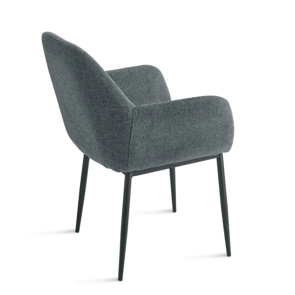 Juego de 2 sillones tapizados en tela colorida y estructura metálica - Valeria Viadurini