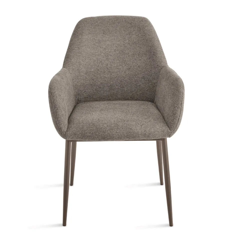 Juego de 2 sillones tapizados en tela colorida y estructura metálica - Valeria Viadurini