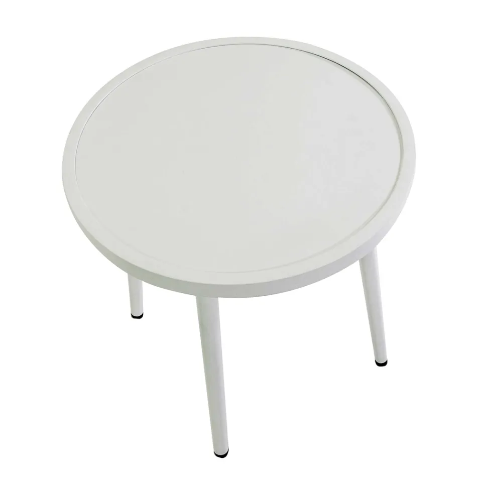 Juego de 2 Sillones con Mesa de Aluminio en Diferentes Acabados - Souvenir Viadurini