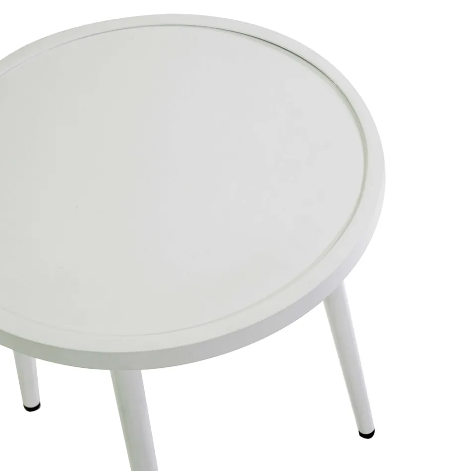 Juego de 2 Sillones con Mesa de Aluminio en Diferentes Acabados - Souvenir Viadurini