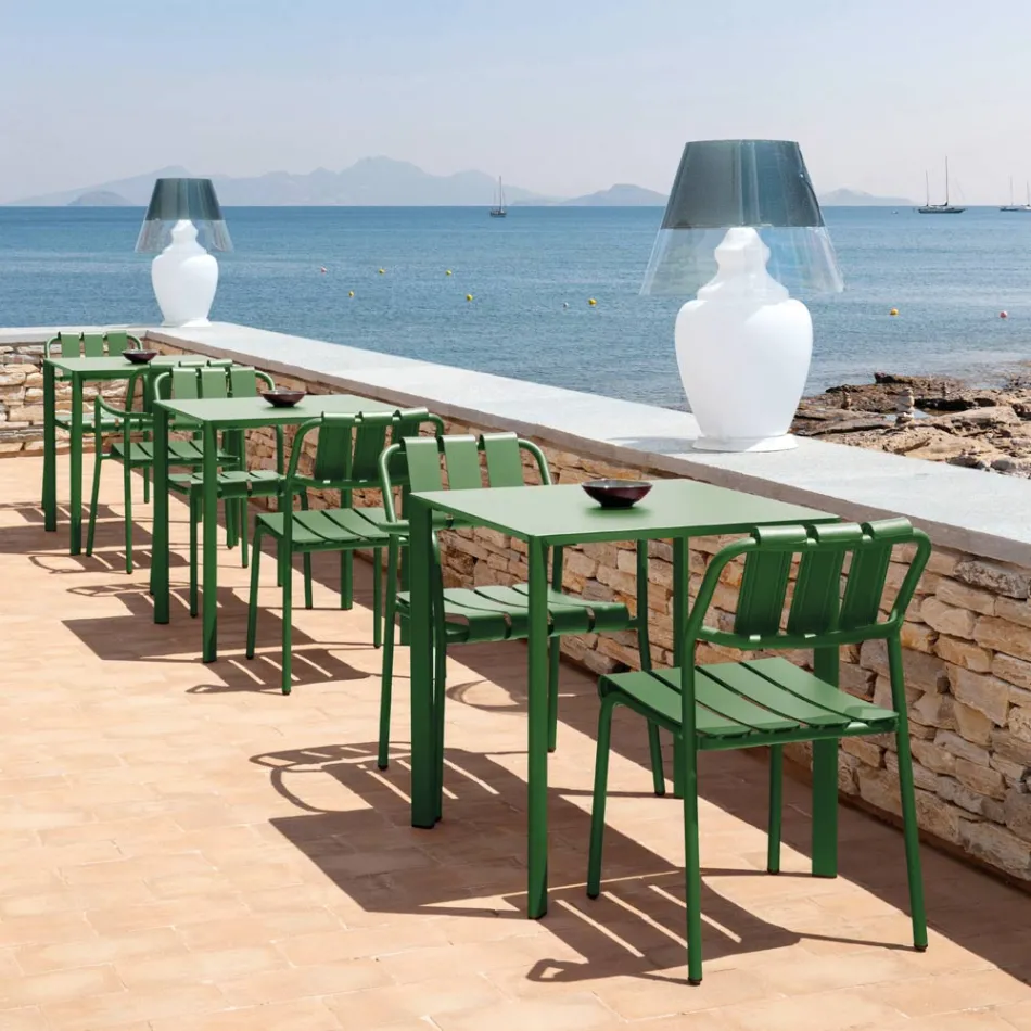 Juego de 2 sillas de jardín totalmente de aluminio - Resplandeciente Viadurini