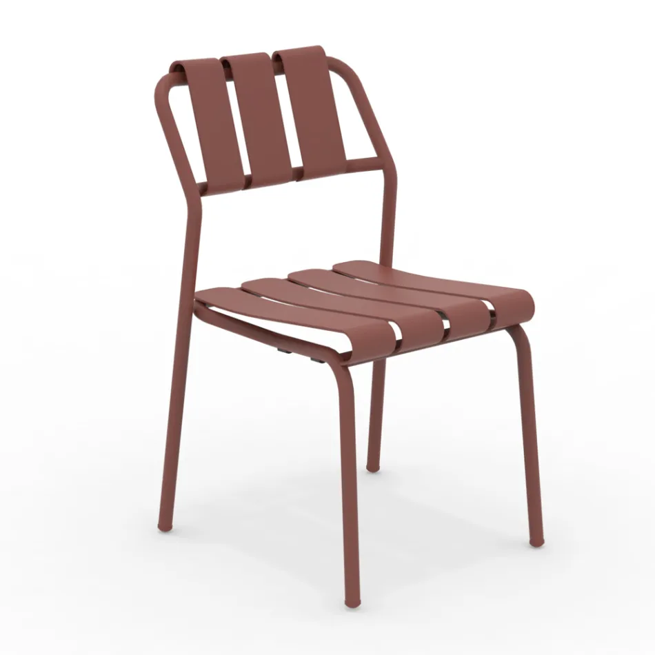 Juego de 2 sillas de jardín totalmente de aluminio - Resplandeciente Viadurini