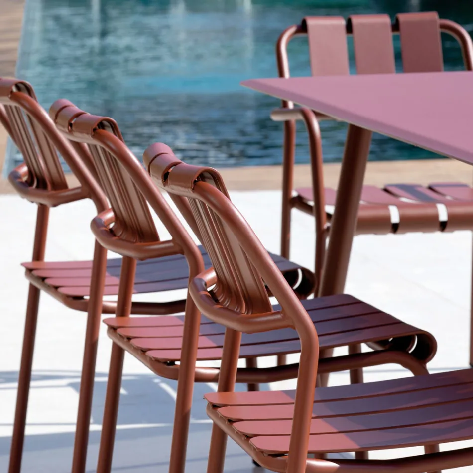 Juego de 2 sillas de jardín totalmente de aluminio - Resplandeciente Viadurini