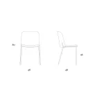 Juego de 2 sillas de salón de tela y metal Made in Italy - Ivy Viadurini