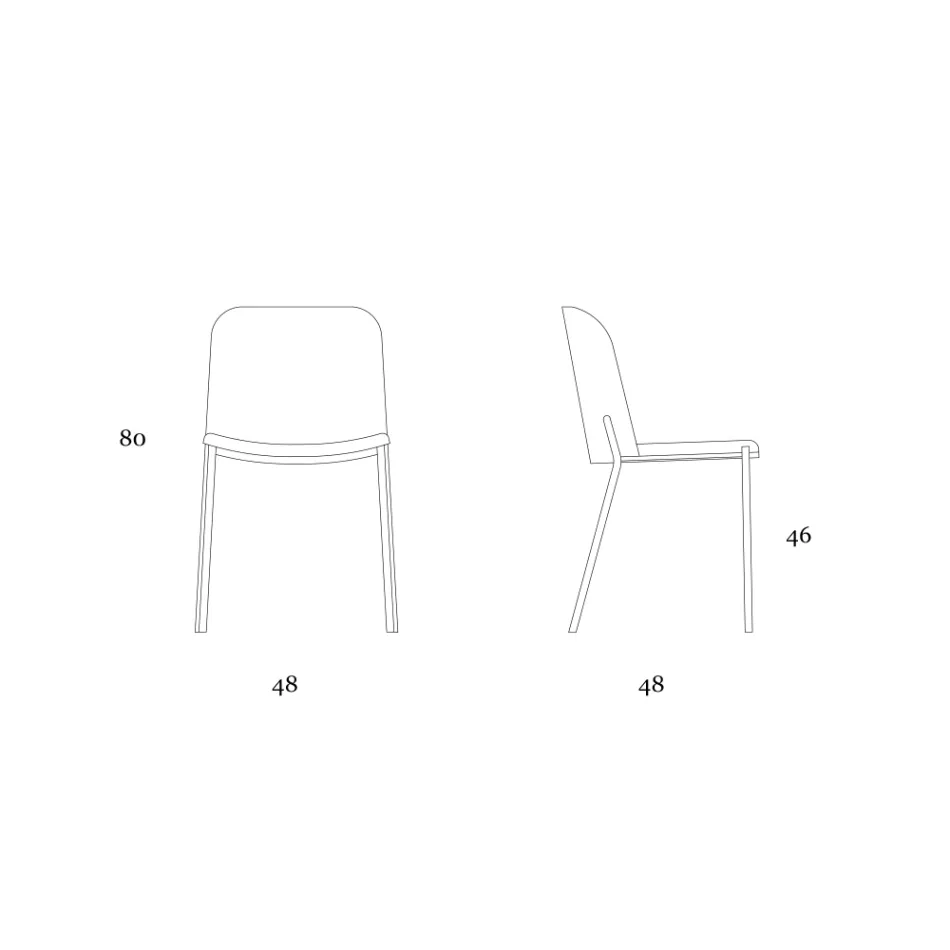 Juego de 2 sillas de salón de tela y metal Made in Italy - Ivy Viadurini