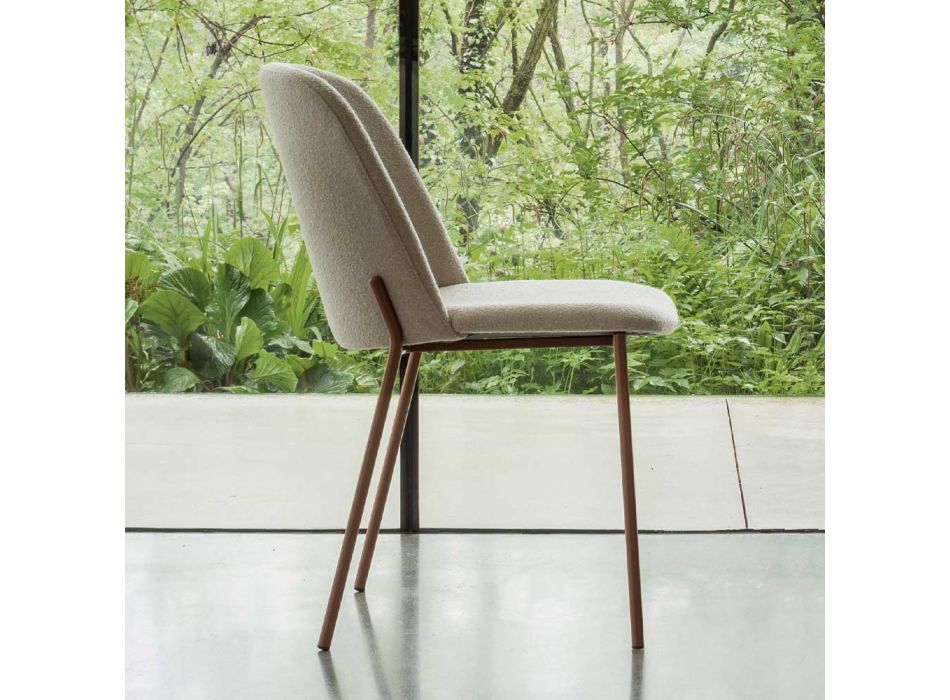 Juego de 2 sillas de salón de tela y metal Made in Italy - Ivy Viadurini