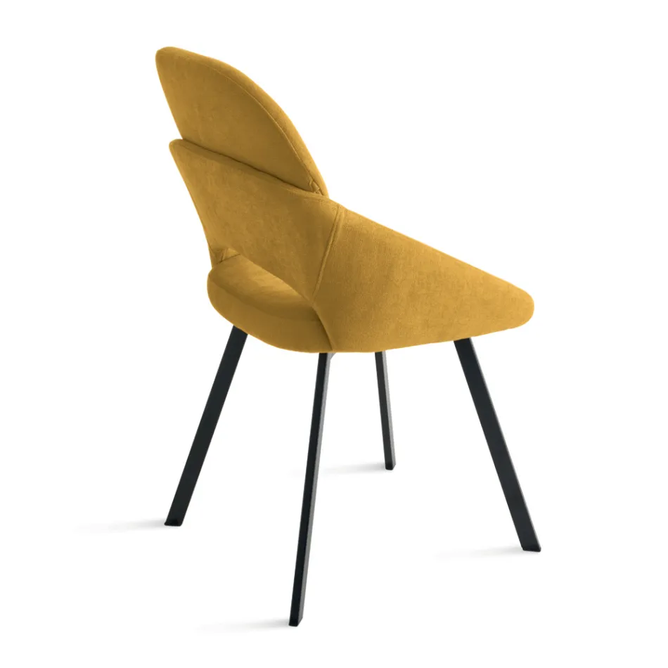 Juego de 2 sillas tapizadas en tela colorida y estructura metálica - Damian Viadurini