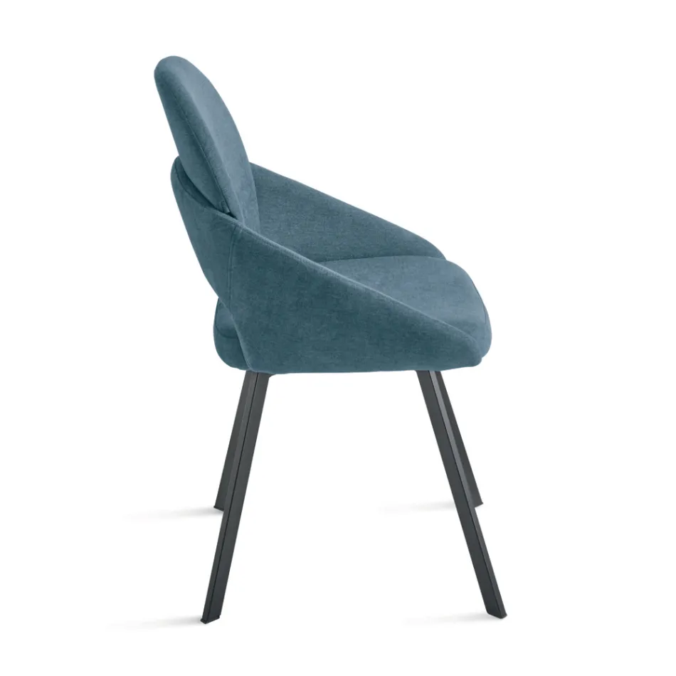 Juego de 2 sillas tapizadas en tela colorida y estructura metálica - Damian Viadurini