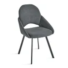 Juego de 2 sillas tapizadas en tela colorida y estructura metálica - Damian Viadurini