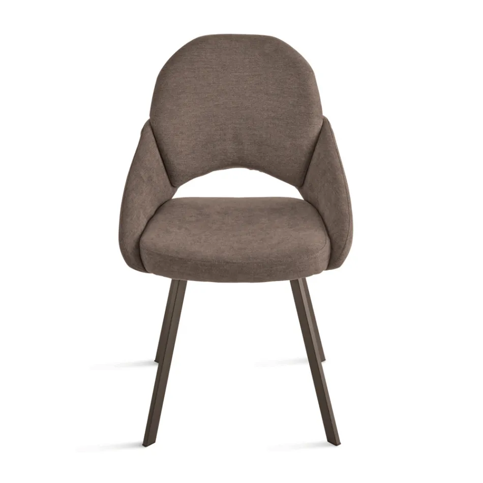 Juego de 2 sillas tapizadas en tela colorida y estructura metálica - Damian Viadurini