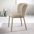Juego de 2 sillas tapizadas en tela con estructura de metal pintado - Leandra Viadurini