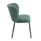 Juego de 2 sillas tapizadas en tela con estructura de metal pintado - Leandra Viadurini