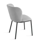 Juego de 2 sillas tapizadas en tela con estructura de metal pintado - Leandra Viadurini