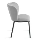 Juego de 2 sillas tapizadas en tela con estructura de metal pintado - Leandra Viadurini