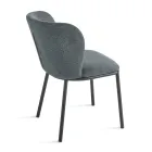 Juego de 2 sillas tapizadas en tela con estructura de metal pintado - Leandra Viadurini